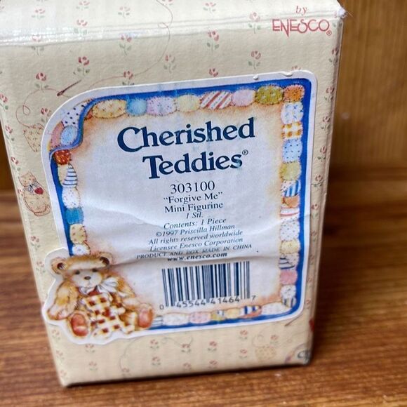 Cherished Teddies Forgive Me Mini Figurine 303100 1997 Priscilla Hillman - Picture 5 of 5
